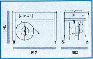 Schéma de la table de cerclage semi-automatique TP202